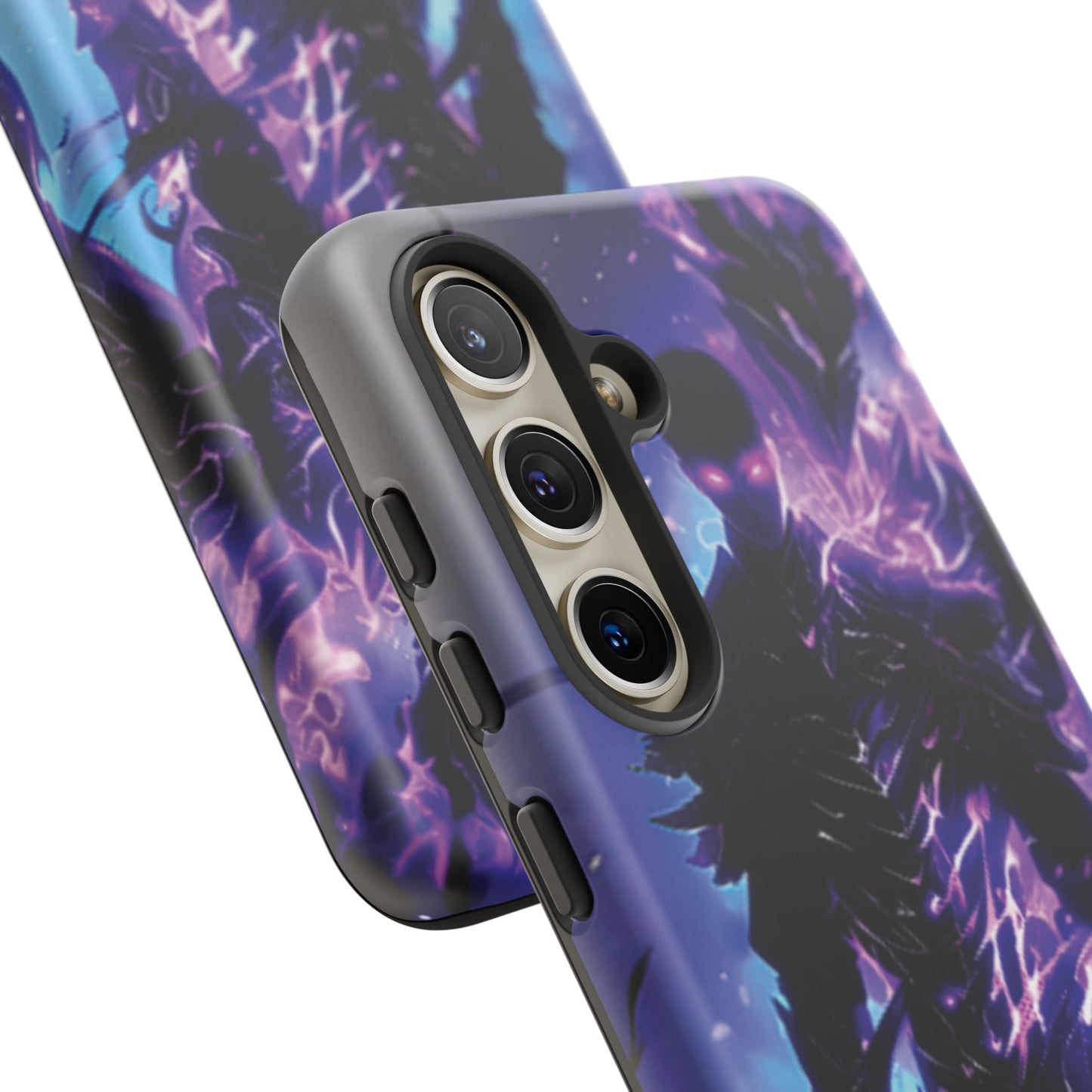 Tough Cases: Dark Fantasy Phone Case with Electric Warrior Design