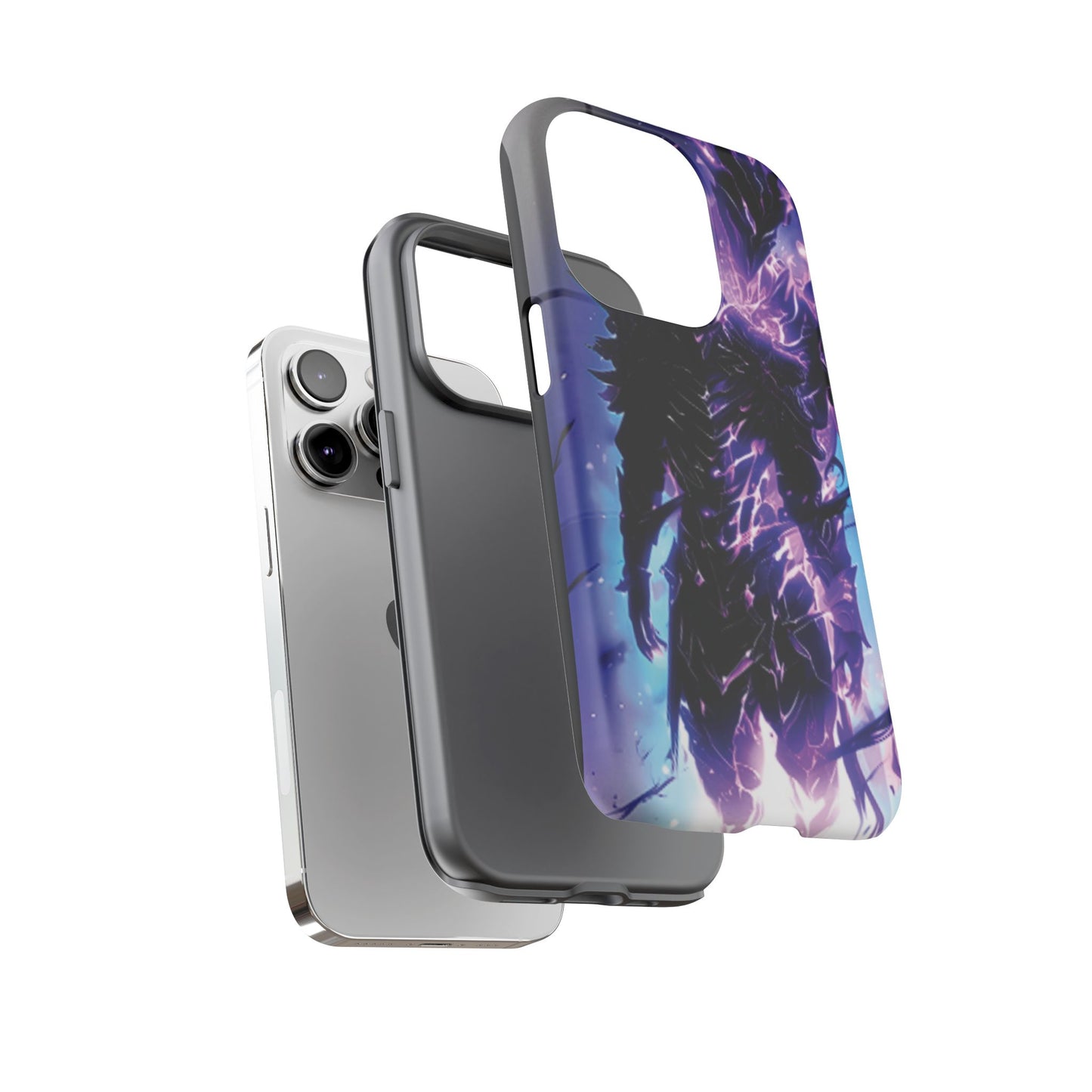Tough Cases: Dark Fantasy Phone Case with Electric Warrior Design