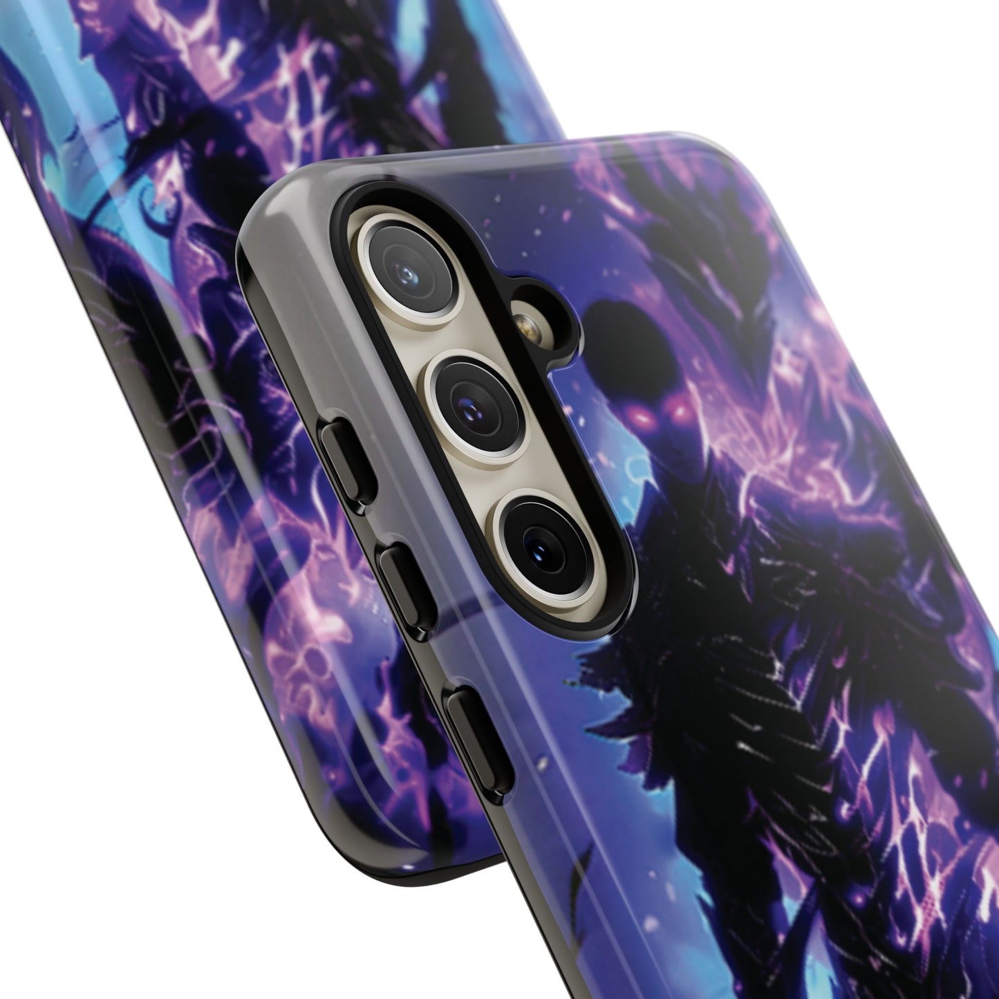 Tough Cases: Dark Fantasy Phone Case with Electric Warrior Design