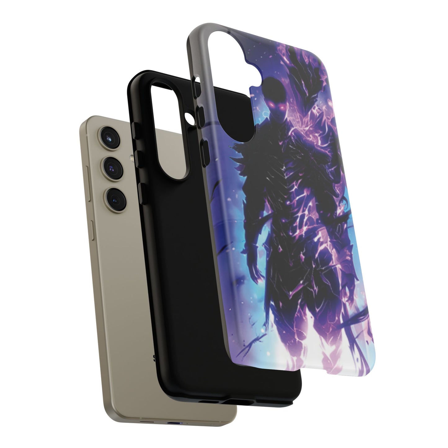 Tough Cases: Dark Fantasy Phone Case with Electric Warrior Design
