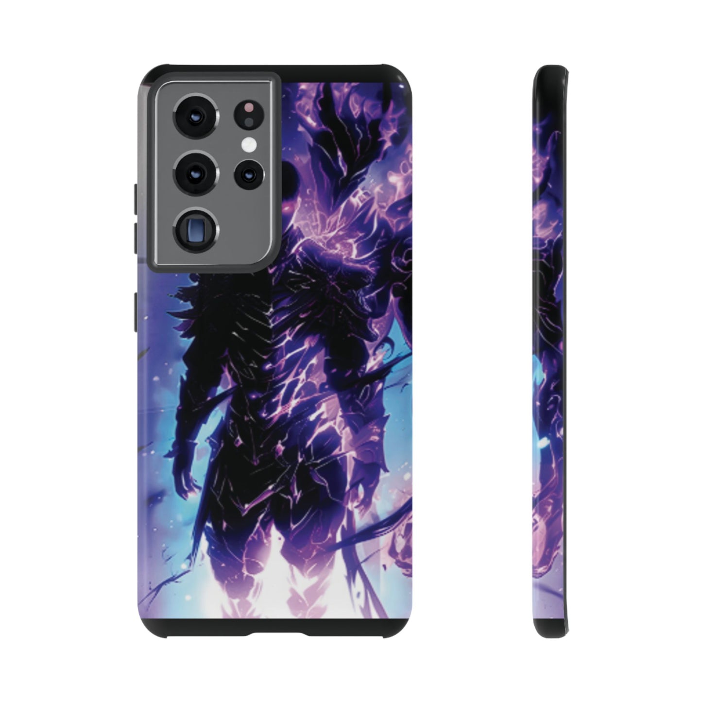 Tough Cases: Dark Fantasy Phone Case with Electric Warrior Design