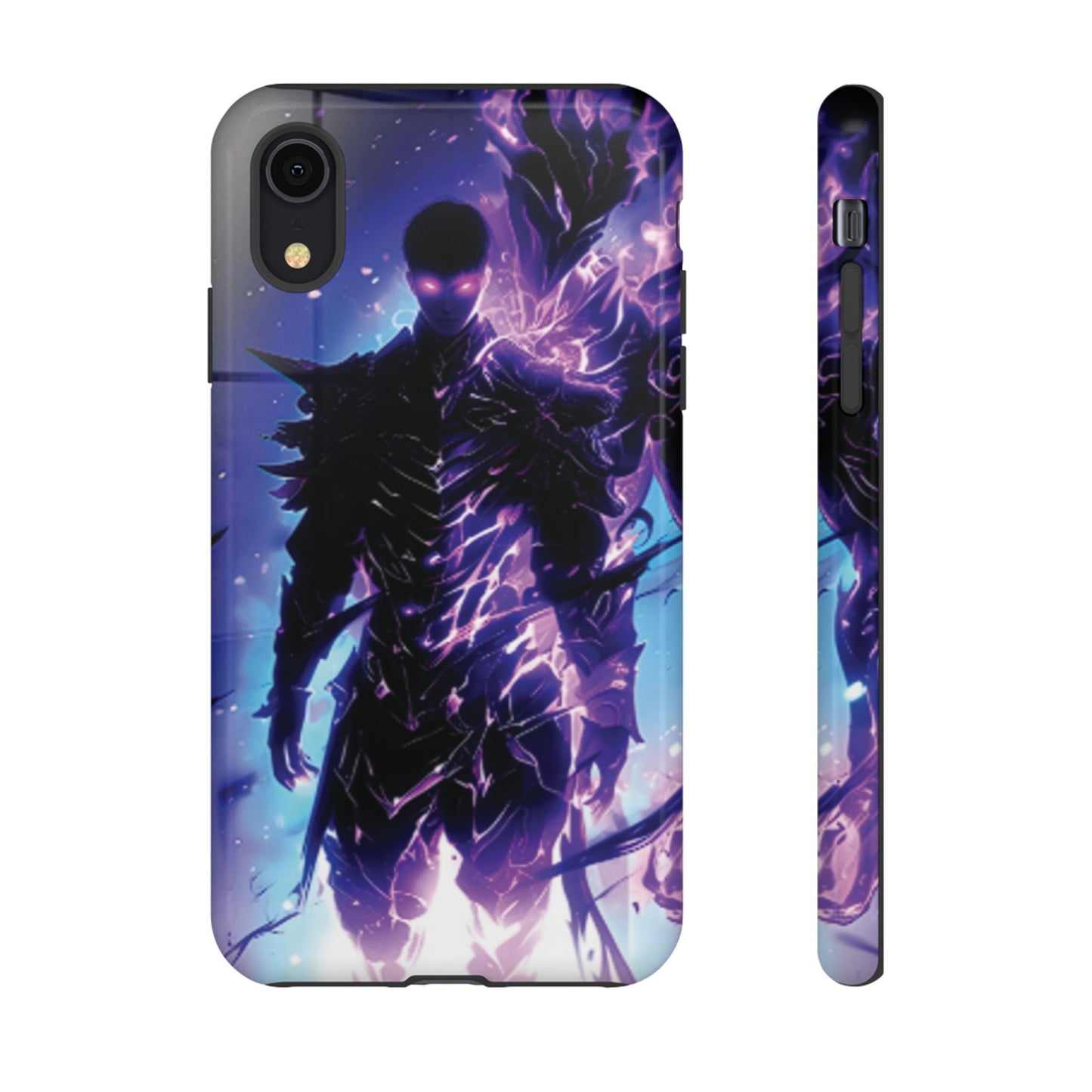 Tough Cases: Dark Fantasy Phone Case with Electric Warrior Design
