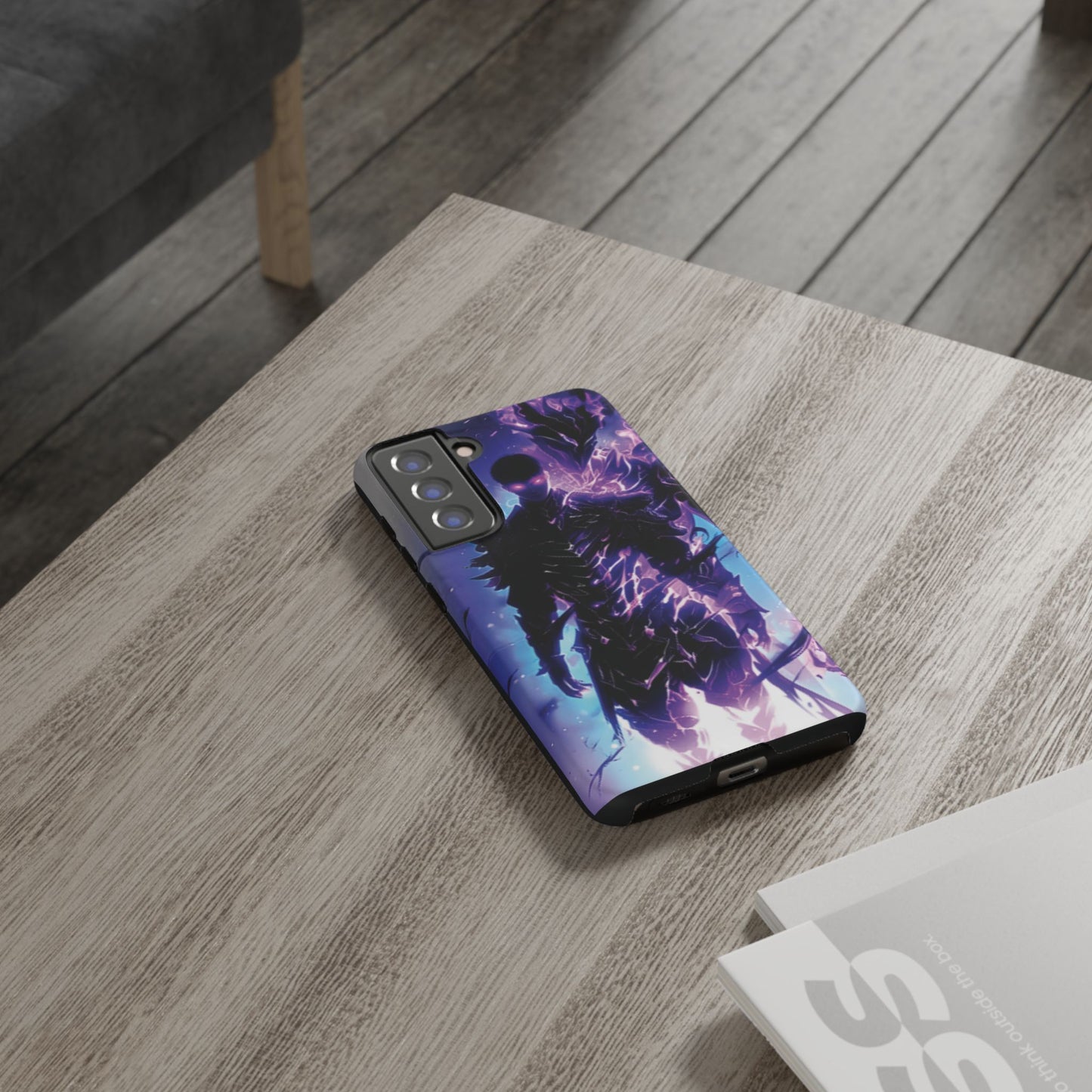 Tough Cases: Dark Fantasy Phone Case with Electric Warrior Design