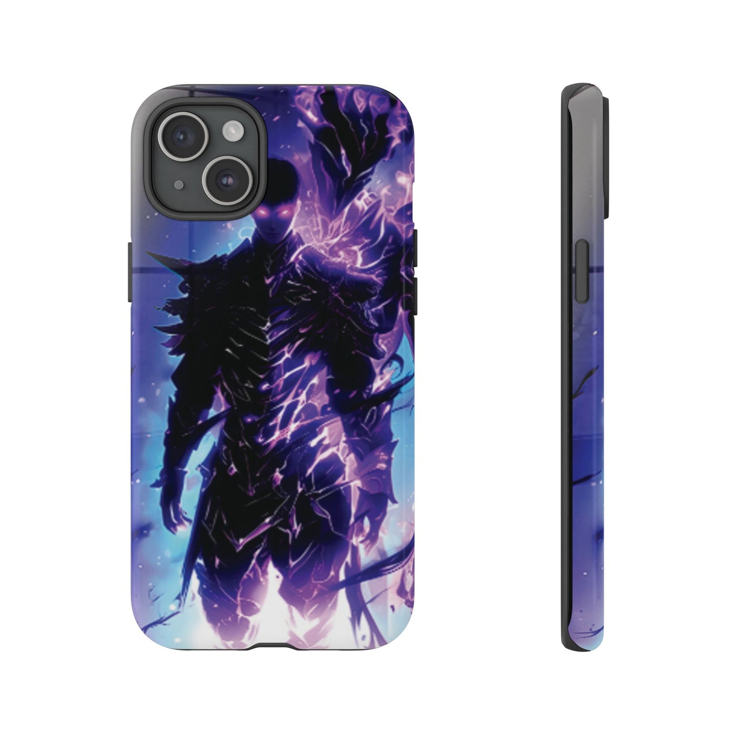 Tough Cases: Dark Fantasy Phone Case with Electric Warrior Design