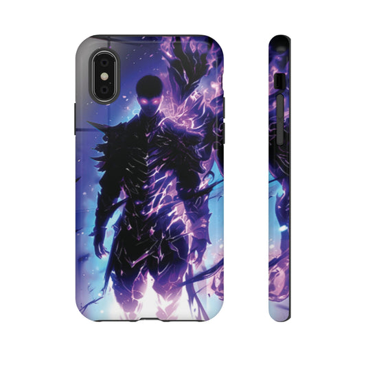Tough Cases: Dark Fantasy Phone Case with Electric Warrior Design