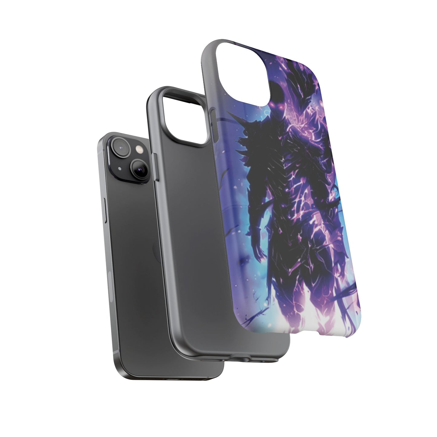 Tough Cases: Dark Fantasy Phone Case with Electric Warrior Design