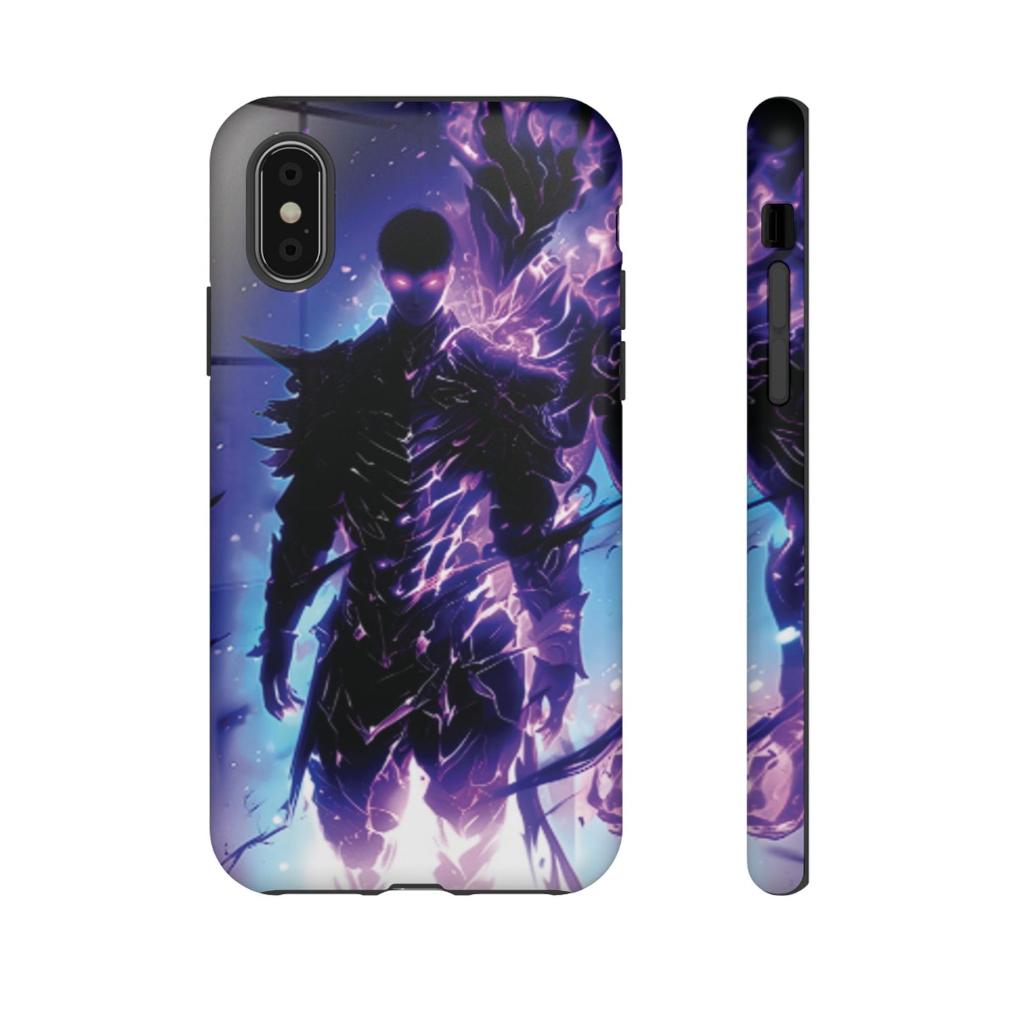 Tough Cases: Dark Fantasy Phone Case with Electric Warrior Design