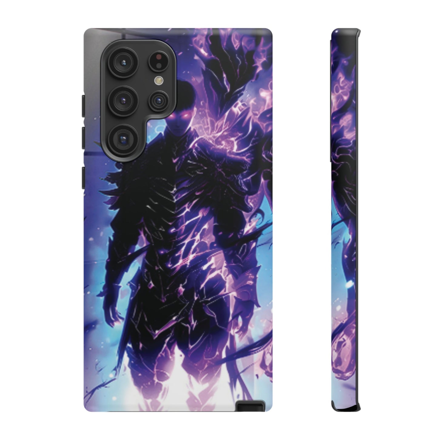 Tough Cases: Dark Fantasy Phone Case with Electric Warrior Design