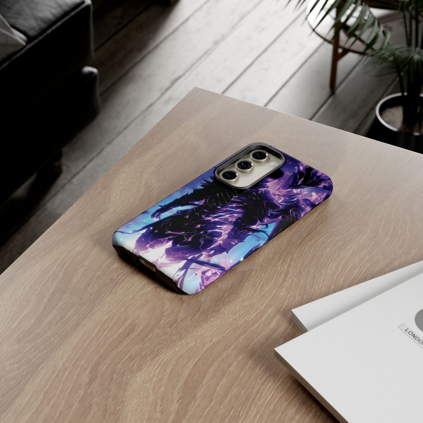 Tough Cases: Dark Fantasy Phone Case with Electric Warrior Design