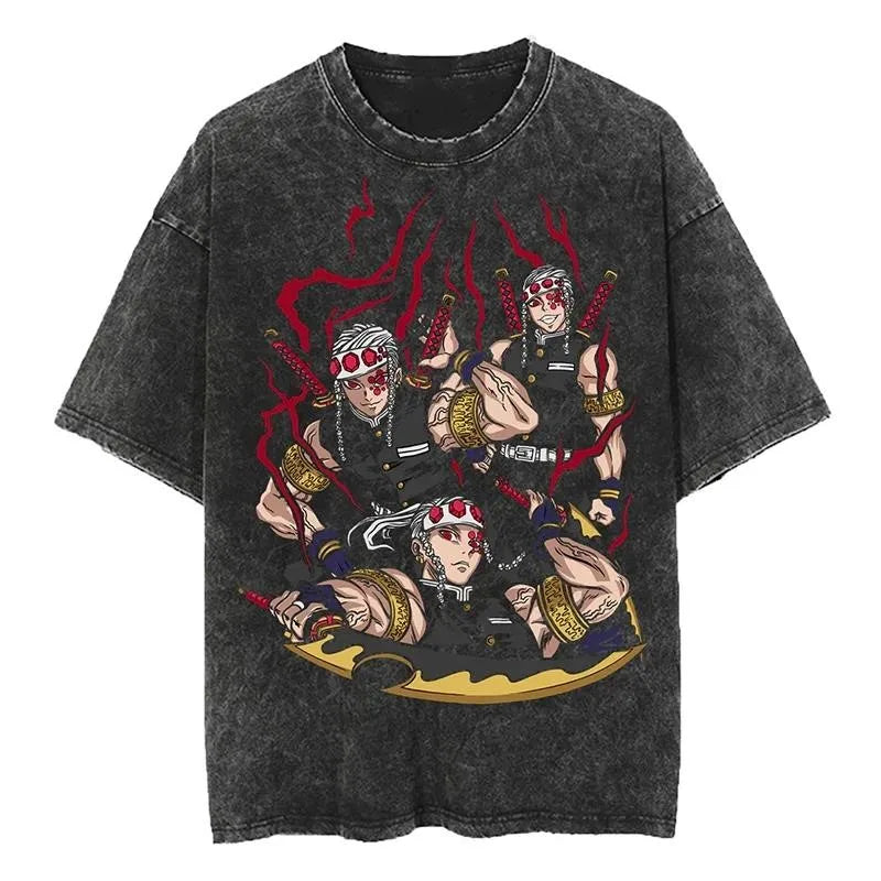 Anime Demon Slayer Rengoku Kyoujurou Printed T Shirt