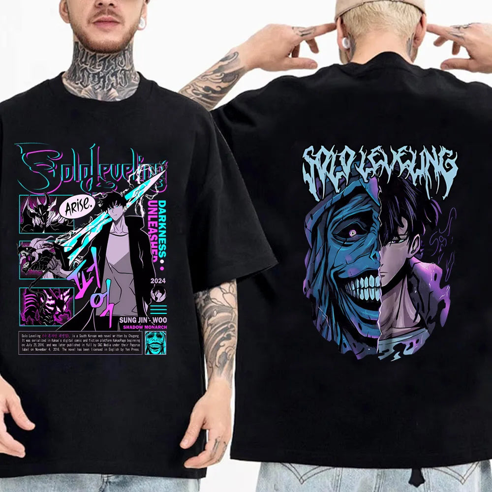 Solo Leveling Statue of God Shirt Sung Jinwoo Shirt Anime