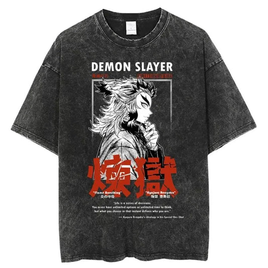 Anime Demon Slayer Rengoku Kyoujurou Printed T Shirt