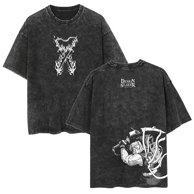 Anime Demon Slayer Rengoku Kyoujurou Printed T Shirt