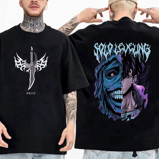 Solo Leveling Statue of God Shirt Sung Jinwoo Shirt Anime