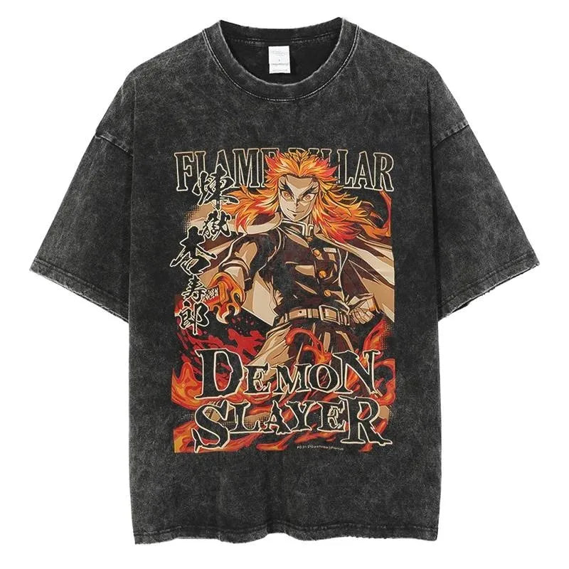 Anime Demon Slayer Rengoku Kyoujurou Printed T Shirt